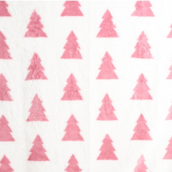 Rachel Zoe Faux Fur Pink Pastel Christmas Tree Blanket 50x70 - Picture 2 of 4